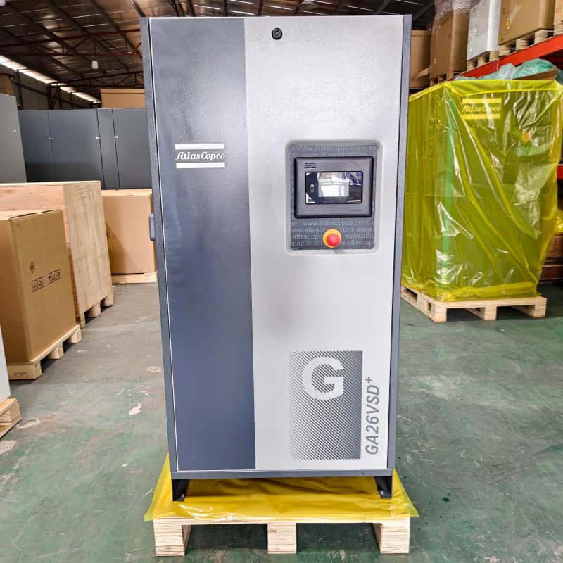 Compressore d'aria Atlas Copco Originale GA26 VSD + 26kW 35HP Compressore d'aria rotativo a vite a iniezione di olio a velocità variabile 13Bar