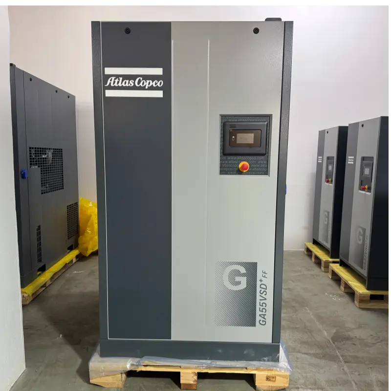Compressore d'aria a vite a iniezione d'olio Atlas Copco GA55VSD+FF 55kW 75HP originale per uso industriale