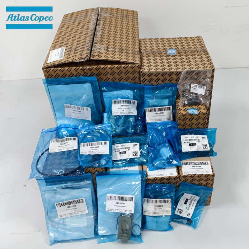 Atlas Copco Pezzi di ricambio originali originali per compressore d'aria Filtro separatore olio Valvola scaricatore Kit di manutenzione Sensore Scarico EWD