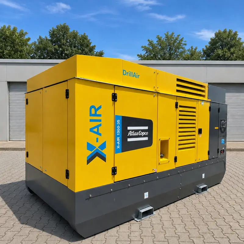 Compressore diesel mobile di grandi dimensioni X-Air 1300 35 Atlas Copco 412 kW 35 Bar Perforazione originale
