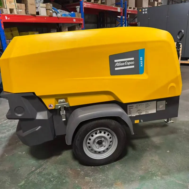Compressore d'aria diesel portatile Atlas Copco XAS 88 KD per attività mineraria originale
